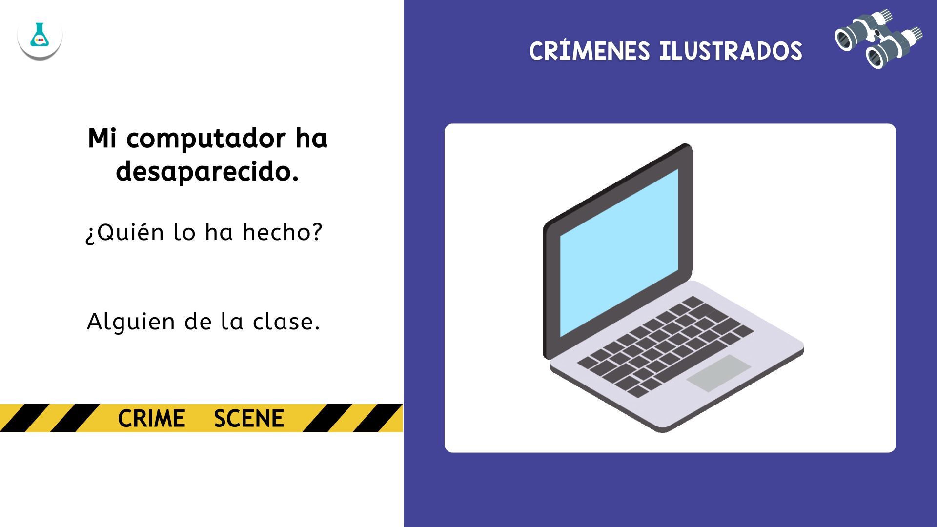 Crimen ilustrado para la clase de español. Nivel A1