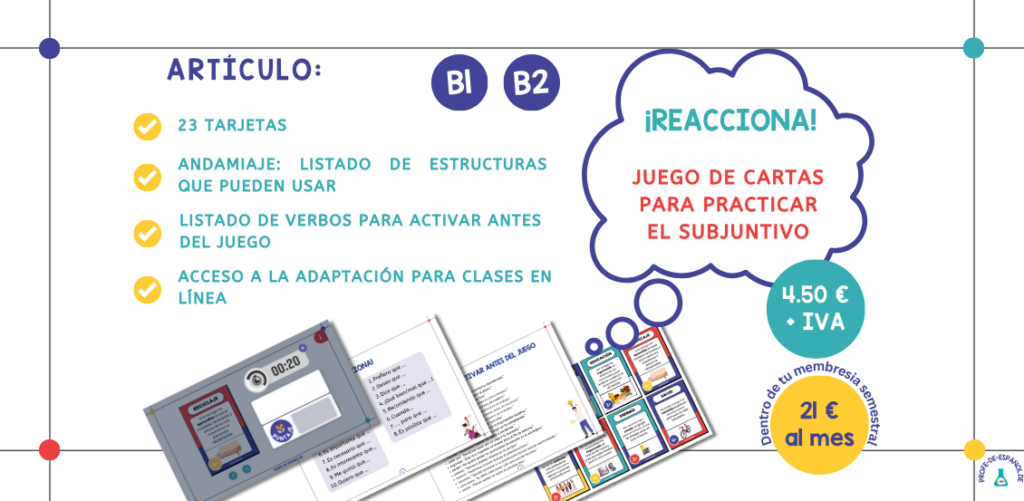 Juego de cartas para practicar el subjuntivo: matrices