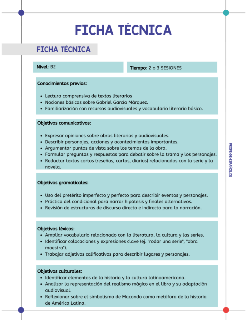 Ficha técnica de 100 años de soledad