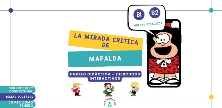 Mafalda en clase de español. Profesores de español. Unidad didáctica