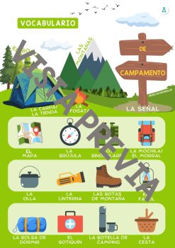 Infografías en clase de español: vocabulario de campamento.