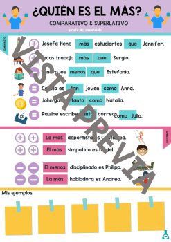 Infografías para la clase de español: superlativo