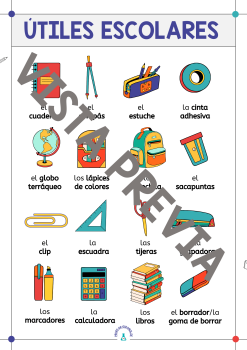 Infografía de útiles escolares_infografías para la clase de ELE